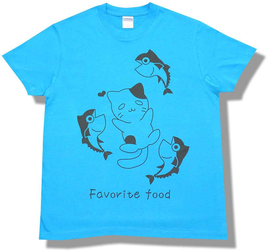 猫と魚Tシャツの画像