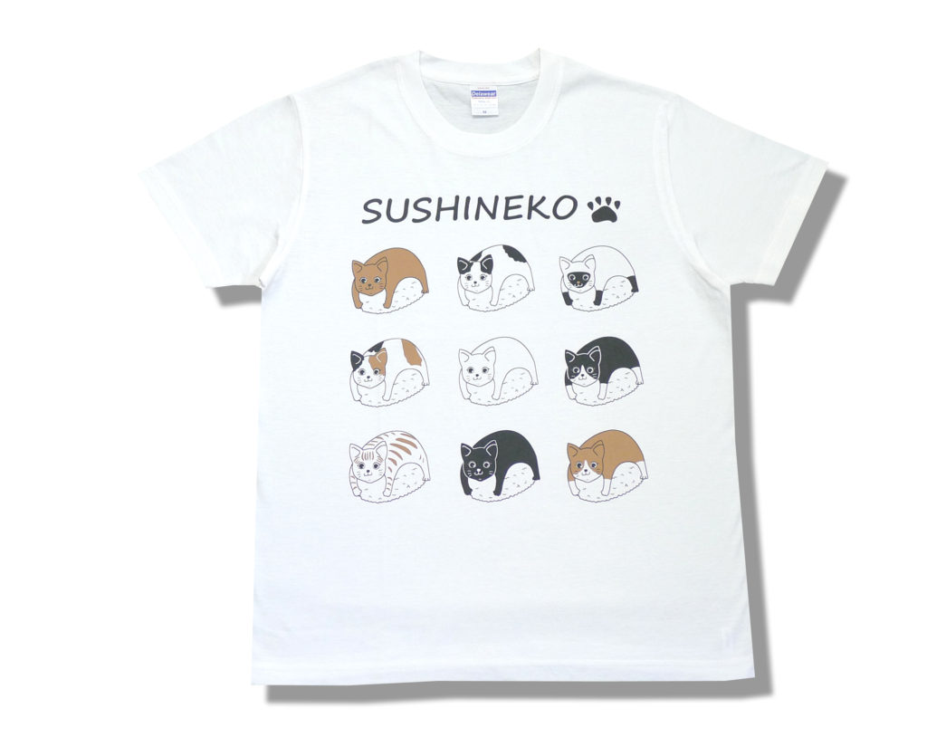 寿司ネコTシャツの画像
